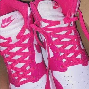 Nike High Tops Pink and White